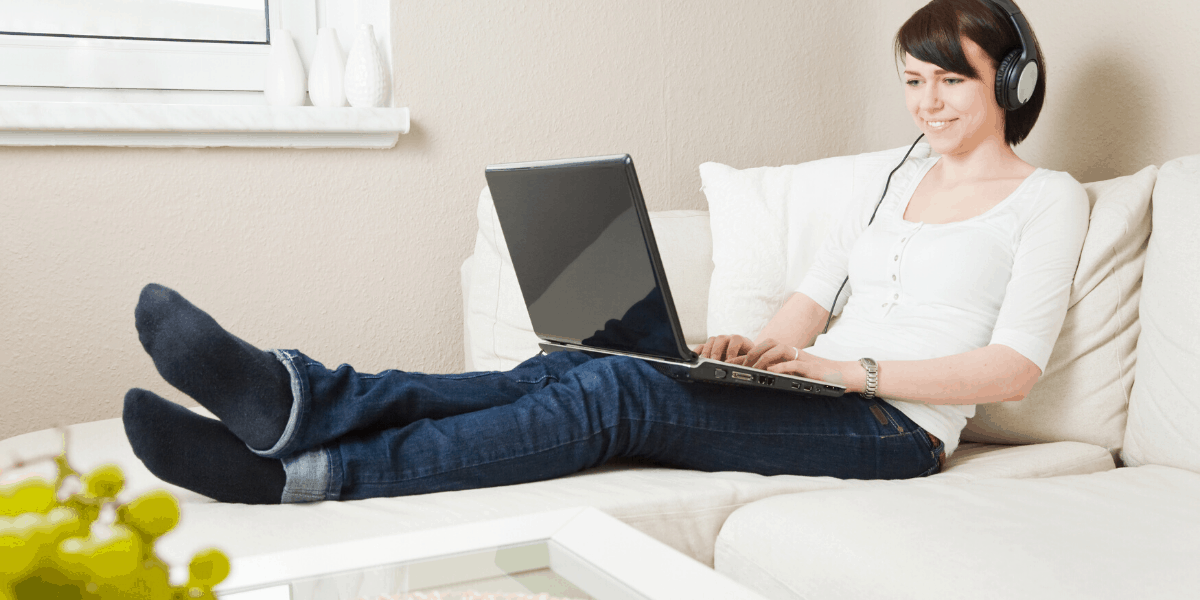 Virtual Assistant working at home from the Sofa